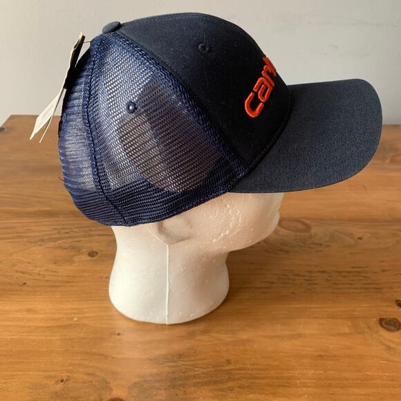 Carhartt Blue Mesh Trucker Snap Back Cap Hat One Size Adjustable New - Picture 4 of 9